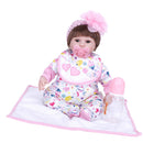 18 Inch Reborn Girl Doll Birthday Gift Vivid Real Looking Doll Silicone Lifelike Kids Growth Partner Soft Body Simulation Doll Model