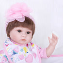 18 Inch Reborn Girl Doll Birthday Gift Vivid Real Looking Doll Silicone Lifelike Kids Growth Partner Soft Body Simulation Doll Model