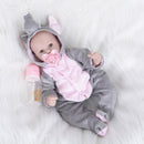 Real Life 17inch Reborn Sleeping Baby Doll Fake Toddler Doll - Silicone Head Full Limbs & Cotton Body