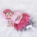 Handmade Silicone 22inch Reborn Baby Unisex Doll Newborn Toddler with Magnetic Pacifier, and Nursing Bottle