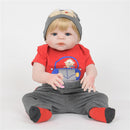 Full Silicone 22inch Reborn Baby Boy Doll Newborn Toddler with Magnetic Pacifier and Nursing Bottle