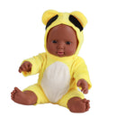30cm Real Life Baby Boy Doll Vinyl African Newborn Infant in Yellow Clothes