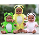30cm Real Life Baby Boy Doll Vinyl African Newborn Infant in Yellow Clothes