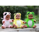 30cm Real Life Baby Boy Doll Vinyl African Newborn Infant in Yellow Clothes