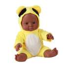 30cm Real Life Baby Boy Doll Vinyl African Newborn Infant in Yellow Clothes