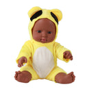 30cm Real Life Baby Boy Doll Vinyl African Newborn Infant in Yellow Clothes