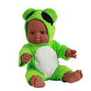 30cm Real Life Baby Boy Doll Vinyl African Newborn Infant in Green Clothes