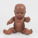 30cm Real Life Baby Boy Doll Vinyl African Newborn Infant in Green Clothes
