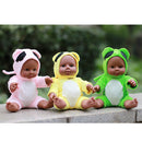 30cm Real Life Baby Boy Doll Vinyl African Newborn Infant in Green Clothes