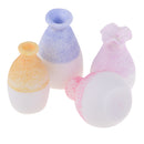 Dollhouse Miniatures Colourful Ceramic Porcelain Vases 4Pcs Set for 1/12 Scale Home Decoration