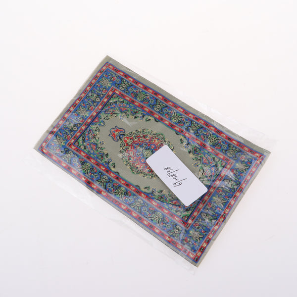 1/12 Dollhouse Miniature Rug Turkish Style Carpet Floor Covering Blue Area Rug