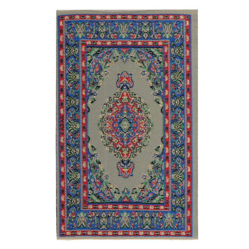 1/12 Dollhouse Miniature Rug Turkish Style Carpet Floor Covering Blue Area Rug