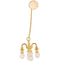 Dollhouse Miniature Furniture 1:12 Doll House Accessories Mini Ceiling Lamp Chandelier - Golden