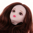 1/6 Female Ball Joint Doll Head Carving Sculpt with White Straight Hair Wig for BJD for MSD Doll