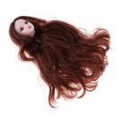 1/6 Female Ball Joint Doll Head Carving Sculpt with White Straight Hair Wig for BJD for MSD Doll