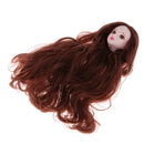 1/6 Female Ball Joint Doll Head Carving Sculpt with White Straight Hair Wig for BJD for MSD Doll