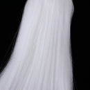 1/6 Female Ball Joint Doll Head Carving Sculpt with White Straight Hair Wig for BJD for MSD Doll