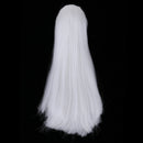1/6 Female Ball Joint Doll Head Carving Sculpt with White Straight Hair Wig for BJD for MSD Doll