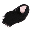 1/6 Female Ball Joint Doll Head Carving Sculpt with Black Hair Wig for BJD for MSD Doll