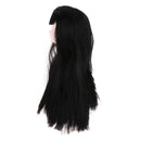 1/6 Female Ball Joint Doll Head Carving Sculpt with Black Curl Hair Wig for BJD MSD Doll