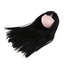 1/6 Female Ball Joint Doll Head Carving Sculpt with Black Curl Hair Wig for BJD MSD Doll