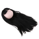 1/6 Female Ball Joint Doll Head Carving Sculpt with Black Curl Hair Wig for BJD MSD Doll