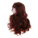 1/6 Female Ball Joint Doll Head Carving Sculpt with Brown Curl Hair Wig for BJD MSD Doll