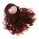 1/6 Female Ball Joint Doll Head Carving Sculpt with Brown Curl Hair Wig for BJD MSD Doll