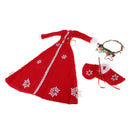 3pcs Long Sleeve Dress Suit for 1/3 BJD Night Lolita Christmas Costume Accessories