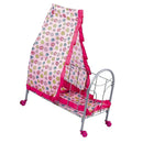 Simulation Baby Toddler Crib Bed with Tents Wheels ABS Plastic Furniture for 9-20inch Reborn Doll Supplies