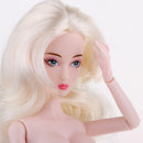 1/6 BJD Female Nude Body 14 Jointed Girl Doll with Head DIY Replacements Supplies (Light Golden Hair)