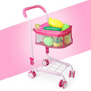 Mini Outdoor Baby Buggy Pram Infant Push Cart Pushchair Shopping Cart With Accessories Kids Pretend Play Toys Pink