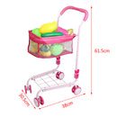 Mini Outdoor Baby Buggy Pram Infant Push Cart Pushchair Shopping Cart With Accessories Kids Pretend Play Toys Pink