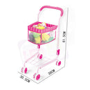Mini Outdoor Baby Buggy Pram Infant Push Cart Pushchair Shopping Cart With Accessories Kids Pretend Play Toys Pink