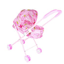 Mini Push Cart Dolls Trolley Furniture Room Item Baby Pushchair Kids Pretend Play Toy Accs - Strawberry Pattern