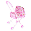 Mini Push Cart Dolls Trolley Furniture Room Item Baby Pushchair Kids Pretend Play Toy Accs - Strawberry Pattern