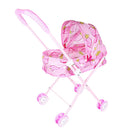Mini Push Cart Dolls Trolley Furniture Room Item Baby Pushchair Kids Pretend Play Toy Accs - Strawberry Pattern