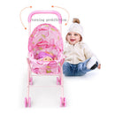 Mini Push Cart Dolls Trolley Furniture Room Item Baby Pushchair Kids Pretend Play Toy Accs - Strawberry Pattern