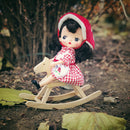 12inch Fashion Dolls Accessory - 1/6 Scale Lovely Solid Wood Crafts Rocking Horse Mini Cockhorse for Fairy Garden Decor
