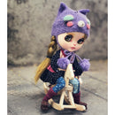 12inch Fashion Dolls Accessory - 1/6 Scale Lovely Solid Wood Crafts Rocking Horse Mini Cockhorse for Fairy Garden Decor