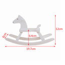 12inch Fashion Dolls Accessory - 1/6 Scale Cute Solid Wood Crafts Rocking Horse White Mini Cockhorse for Fairy Garden Decor