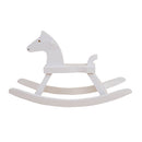 12inch Fashion Dolls Accessory - 1/6 Scale Cute Solid Wood Crafts Rocking Horse White Mini Cockhorse for Fairy Garden Decor