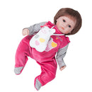 18 inch Newborn Doll Handmade Silicone Reborn Doll Baby Adorable Lifelike Vinyl Doll & Magnetic Pacifier Girl Kids Lover