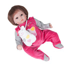 18 inch Newborn Doll Handmade Silicone Reborn Doll Baby Adorable Lifelike Vinyl Doll & Magnetic Pacifier Girl Kids Lover