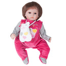 18 inch Newborn Doll Handmade Silicone Reborn Doll Baby Adorable Lifelike Vinyl Doll & Magnetic Pacifier Girl Kids Lover