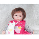 18 inch Newborn Doll Handmade Silicone Reborn Doll Baby Adorable Lifelike Vinyl Doll & Magnetic Pacifier Girl Kids Lover