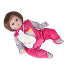 18 inch Newborn Doll Handmade Silicone Reborn Doll Baby Adorable Lifelike Vinyl Doll & Magnetic Pacifier Girl Kids Lover
