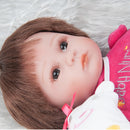 18 inch Newborn Doll Handmade Silicone Reborn Doll Baby Adorable Lifelike Vinyl Doll & Magnetic Pacifier Girl Kids Lover