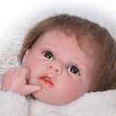 Real Life 22inch Reborn Awake Baby Doll Girl Boy Newborn Size Fake Toddler Doll Â– Hand Rooted Mohair Hair and Hand-drawn Nails