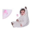 Real Life 22inch Reborn Awake Baby Doll Girl Boy Newborn Size Fake Toddler Doll Â– Hand Rooted Mohair Hair and Hand-drawn Nails